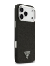 Guess для iPhone 17 Pro Max чехол Fixed Glitters Tringle metal logo Silver cam Hard Black (MagSafe)