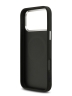 Guess для iPhone 17 Pro Max чехол Fixed Glitters Tringle metal logo Silver cam Hard Black (MagSafe)