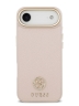 Guess для iPhone Air чехол PU Grained 4G Diamond metal logo Gold camera Hard Pink (MagSafe)