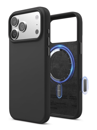 Elago для iPhone 17 Pro чехол Magnetic Silicone Black (MagSafe)