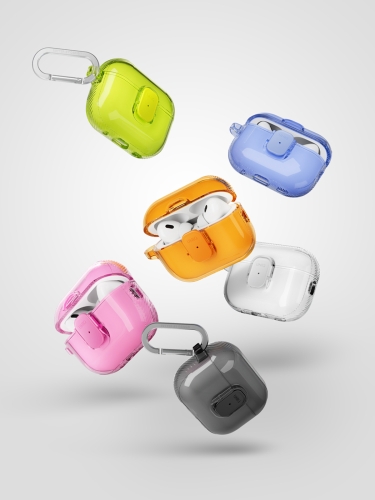 Uniq для Airpods 4 чехол Glase PRO TPU Lock case Cloudy Blue