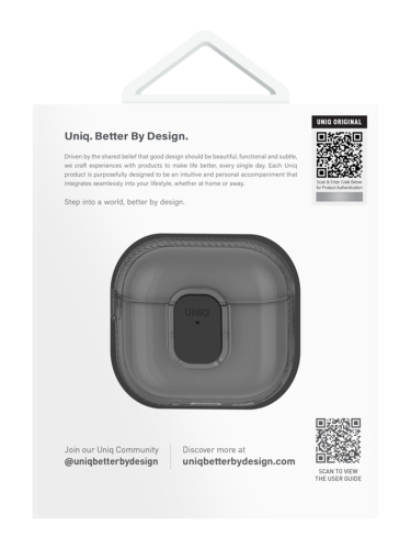 Uniq для Airpods 4 чехол Glase PRO TPU Lock case Cloudy Blue