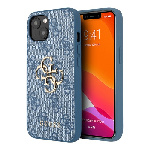 Чехол Guess 4G Big metal logo Hard для iPhone 13, синий