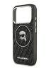 Karl Lagerfeld для iPhone 17 Pro чехол IML Karl Head on logo Metal Cam Hard Black (MagSafe)