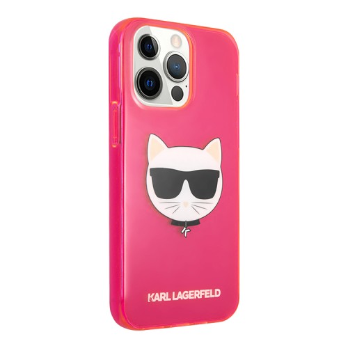Чехол Karl Lagerfeld TPU FLUO Choupette Hard для iPhone 13 Pro, розовый