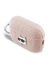 Karl Lagerfeld для Airpods Pro 3 чехол PU Saffiano Monogram with ring NFT Metal Head Choupette Pink