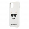 Karl Lagerfeld чехол Liquid silicone Choupette Hard для iPhone 13 mini, белый KLHCP13SSLCHWH