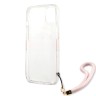 Чехол Guess Marble Hard +Nylon hand cord для iPhone 13, розовый