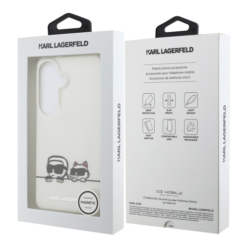 Karl Lagerfeld для Galaxy S26 чехол IML Sketch Karl & Choupette On Line Hard Transparent (MagSafe)