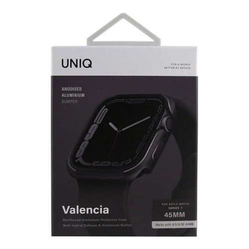 Чехол Uniq Valencia aluminium для Apple Watch 45/44 мм, Graphite