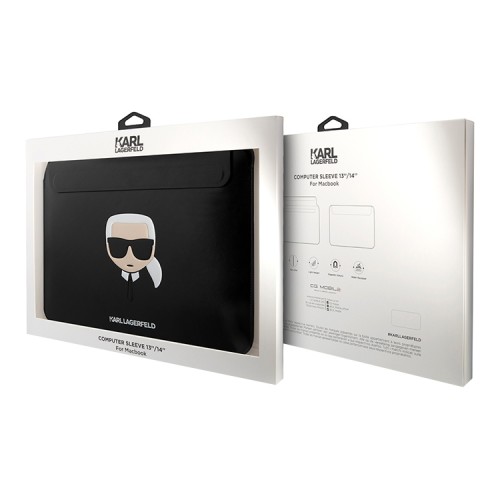 Чехол-папка Lagerfeld Ikonik Karl Sleeve для ноутбуков 13-14 дюймов, черный