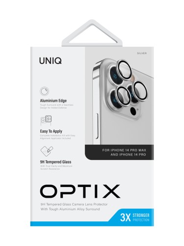 Защитное стекло Uniq OPTIX Camera Lens protector Aluminium для камеры iPhone 14 Pro | 14 Pro Max, Silver