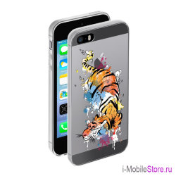 Чехол Deppa Gel Art Animal для iPhone 5s/SE, Тигр