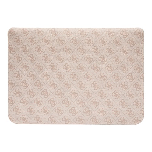 Чехол Guess Sleeve 4G Bottom stripe Metal logo для ноутбуков 13-14", розовый