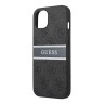 Чехол Guess 4G Stripe printed logo Hard для iPhone 14 Plus, серый