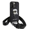 Чехол Lagerfeld Crossbody PU Monogram NFT Karl Ikonik with Strap Hard для iPhone 13 Pro, черный