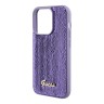 Guess для iPhone 15 Pro чехол Sequins Script metal logo Hard Purple