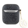 Guess для Airpods 1/2 чехол PU leather 4G with metal logo and Diamond charm Black