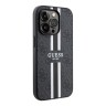 Guess для iPhone 15 Pro чехол PU 4G Stripes Hard Black (MagSafe)