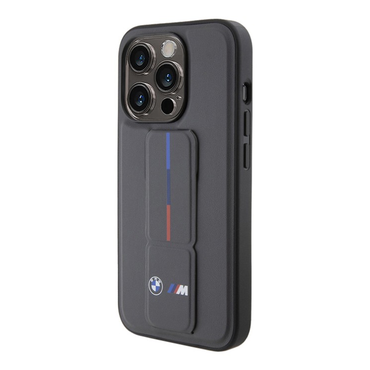 BMW для iPhone 15 Pro чехол GripStand M-Collection PU Tricolor Hard Grey