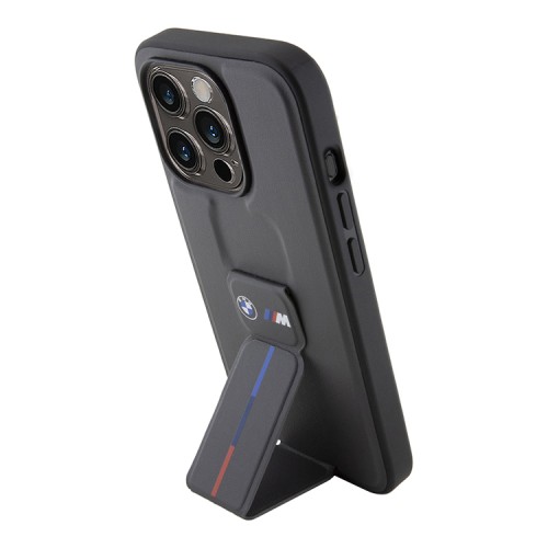BMW для iPhone 15 Pro чехол GripStand M-Collection PU Tricolor Hard Grey