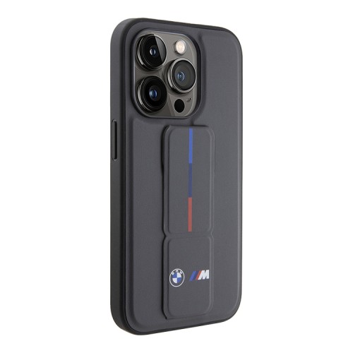 BMW для iPhone 15 Pro чехол GripStand M-Collection PU Tricolor Hard Grey