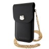 Hello Kitty для смартфонов сумка Wallet Phone Bag PU Grained leather Metal Kitty Head w Chain Black