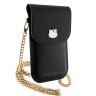 Hello Kitty для смартфонов сумка Wallet Phone Bag PU Grained leather Metal Kitty Head w Chain Black