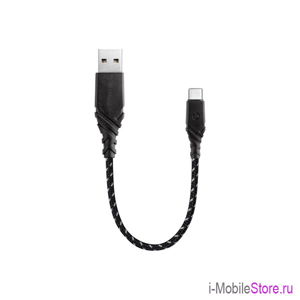 EnergEA NyloGlitz USB-A/USB-Type-C 2.0 (0.18 м), черный CBL-NG20CA-BLK018