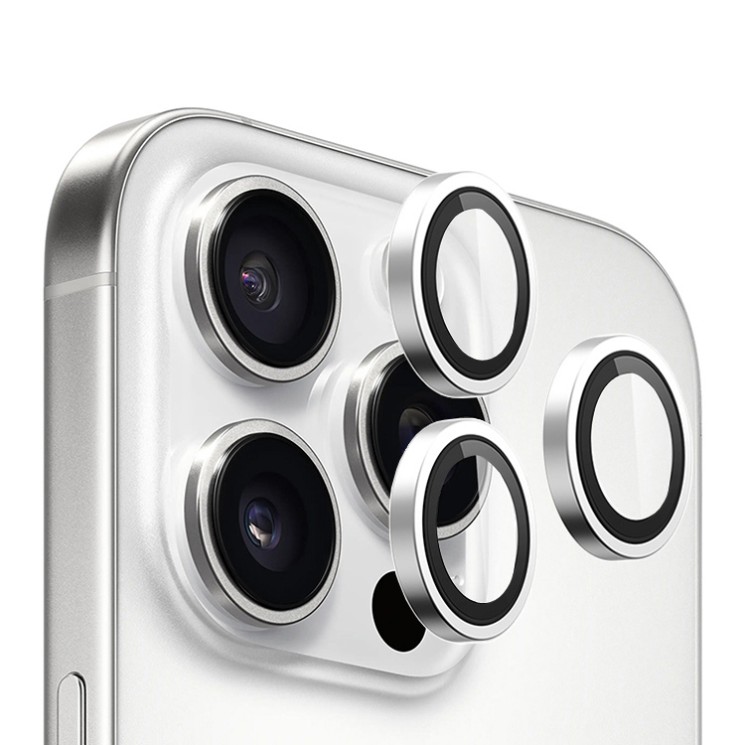 BlueO стекло для iPhone 16 Pro/16 Pro Max, Camera lens Armor Aluminium 3 шт. Silver (+installer)