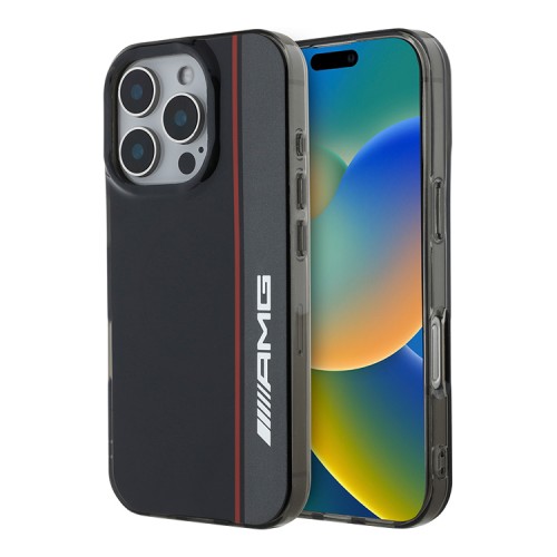 AMG для iPhone 16 Pro Max чехол PC/TPU Double layer Bow Lines Black (MagSafe)