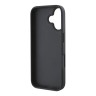 Guess для iPhone 16 чехол PU кожа 4G Bottom stripe Metal logo Grey