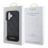 Guess для iPhone 16 чехол PU кожа 4G Bottom stripe Metal logo Grey