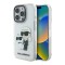 Karl Lagerfeld для iPhone 16 Pro чехол PC/TPU NFT Karl & Choupette Glitter, прозрачный/с блестками