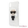 Чехол Karl Lagerfeld Karl Iconik Hard Glitter для iPhone XR, серебристый