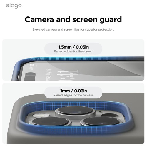 Elago для iPhone 16 Pro чехол Soft silicone (Liquid) Medium Gray