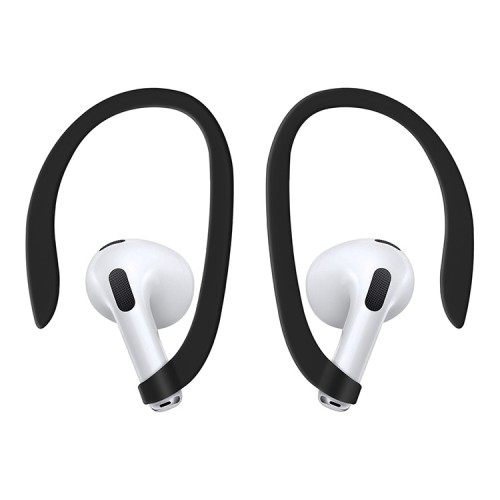 Uniq для Airpods 4 чехол NEXO Liquid silicone +carabin +Sports ear hooks Black