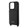 Karl Lagerfeld для iPhone 16 Pro чехол Crossbody cardslot PU Monogram Plate logo Hard Black