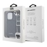 Karl Lagerfeld для iPhone 16 Pro чехол Crossbody cardslot PU Monogram Plate logo Hard Black