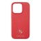 Guess для iPhone 16 Pro чехол PU Grained leather Small 4G metal logo Hard Red (MagSafe)