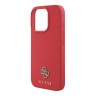 Guess для iPhone 16 Pro чехол PU Grained leather Small 4G metal logo Hard Red (MagSafe)