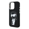 Karl Lagerfeld для iPhone 16 Pro Max чехол Liquid Silicone NFT Graffiti Karl Ikonik Hard Black (MagSafe)