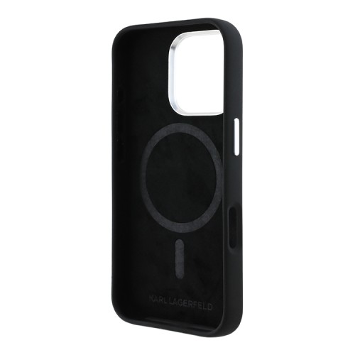 Karl Lagerfeld для iPhone 16 Pro Max чехол Liquid Silicone NFT Graffiti Karl Ikonik Hard Black (MagSafe)
