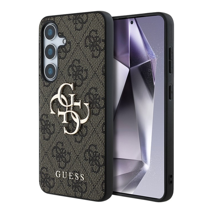 Guess для Galaxy S25+ чехол PU 4G Big metal logo Hard Brown