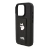 Karl Lagerfeld для iPhone 16 Pro Max чехол GripStand PU Saffiano NFT Choupette metal Hard Black