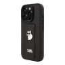 Karl Lagerfeld для iPhone 16 Pro Max чехол GripStand PU Saffiano NFT Choupette metal Hard Black