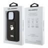 Karl Lagerfeld для iPhone 16 Pro Max чехол GripStand PU Saffiano NFT Choupette metal Hard Black