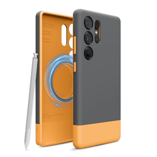 Elago для Galaxy S25 Ultra чехол GLIDE (tpu+pc) Dark Grey/Yellow (Magnetic)