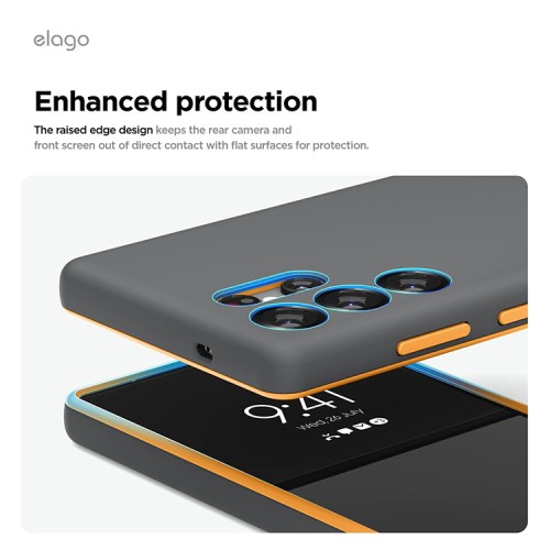 Elago для Galaxy S25 Ultra чехол GLIDE (tpu+pc) Dark Grey/Yellow (Magnetic)