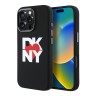 DKNY для iPhone 16 Pro чехол Liquid silicone Heart logo Metal Camera Hard Black (MagSafe)